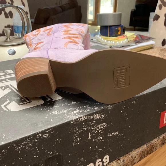 Dingo Lavender and Orange Heeled Boots - Picture 2 of 3